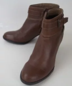 Stivaletti donna A.N.A US 6,5 M pelle marrone zip fibbia tacco 2066 - Foto 1 di 12