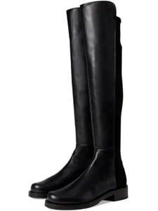 UNISA Gillean Over-Knee Boots Pull-on Stretchy Black Faux Leather US Size 11 - Picture 1 of 6