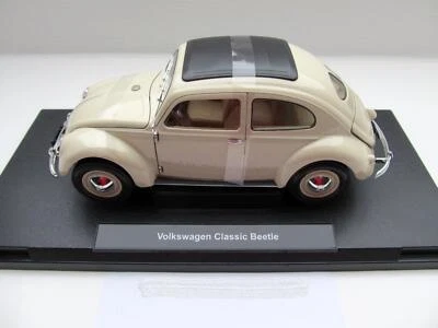 Volkswagen VW Käfer 1200 Brezel Modellino 1950 1:18 Welly Beige Nuovo 18040W - Immagine 1 di 2