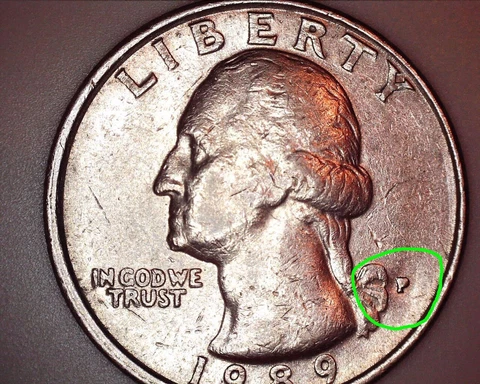 1989 Quarter Filled "P" Mint Mark - Error Coin - Circulated Cover