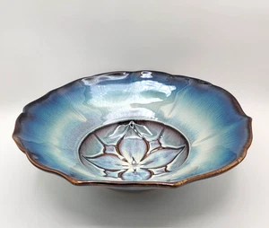 Wunderschöne BILL CAMPBELL große 13" Lotusblume Konsole Schüssel/Studio Kunstkeramik - Bild 1 von 12