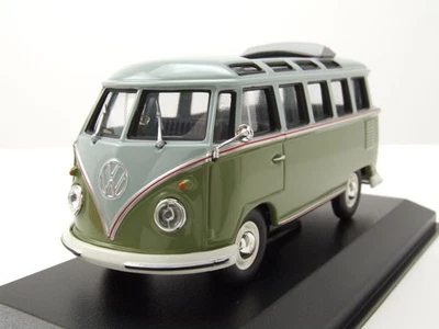 VW T1 Samba Bus 1961 Verde Grigio Modellino 1:43 Maxichamps - Immagine 1 di 4