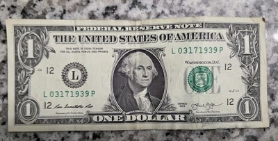 $1 March 17 1939 Birthday Note Fancy Serial Number 03171939 - Image 1 of 2