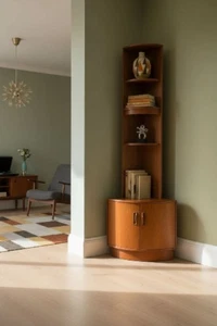 ATEMBERAUBENDER MID-CENTURY G-PLAN TEAK ECKSCHRANK SCHRANKUNTERSCHRANK & VERSTELLBARE REGALE  - Bild 1 von 7