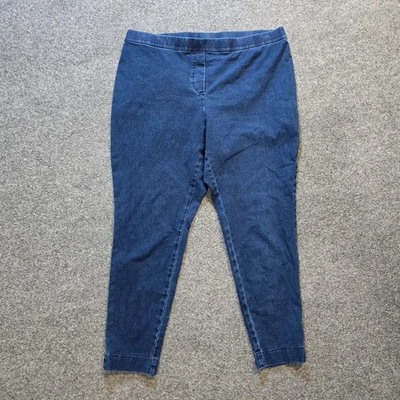 Pantalones J Jill Mujer Talla Grande Pequeño Azul Índigo Pierna Ajustada Elastizados Informales Foto 1 de 4