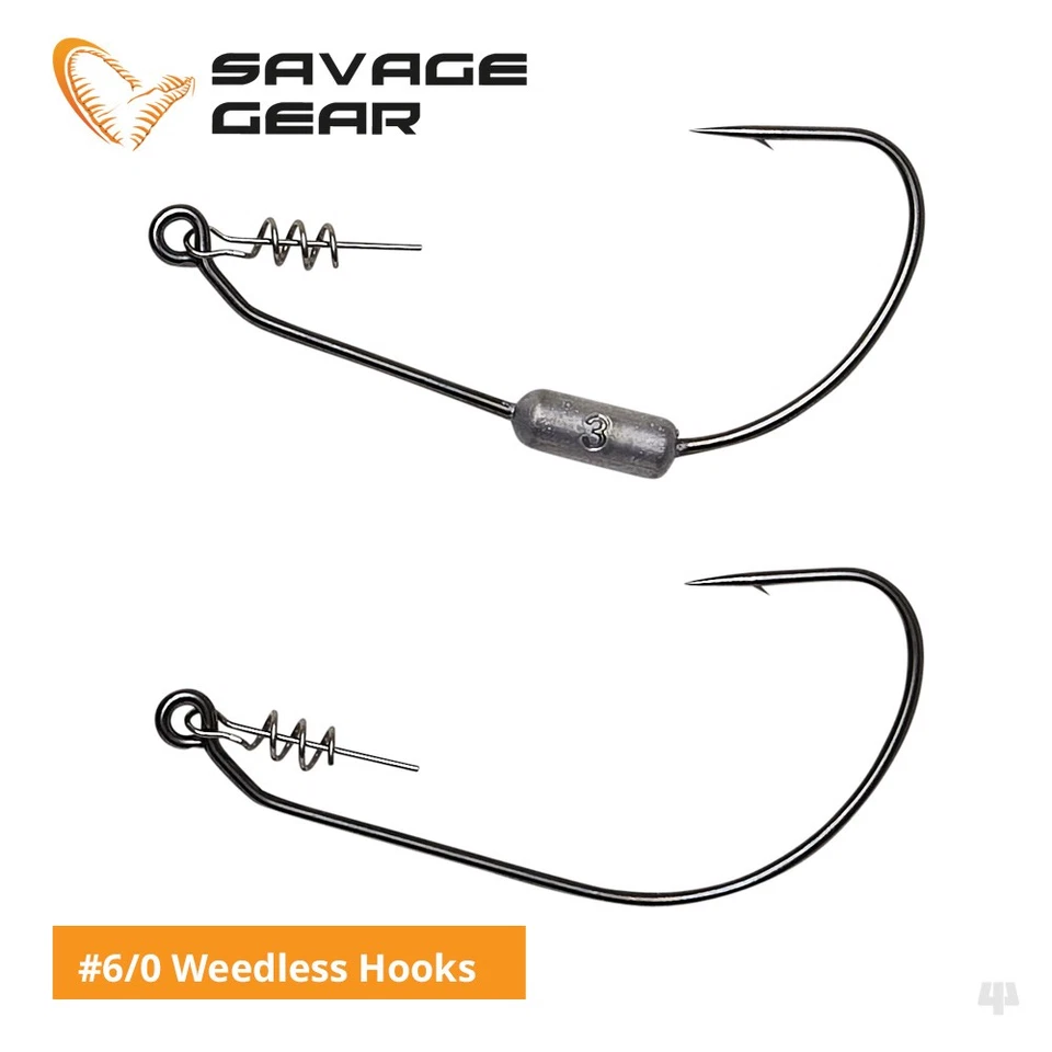 Savage Gear Weedless Hooks - Pike Perch Zander Bass Wrasse Sea Boat Lure Fishing - Image 1 of 3