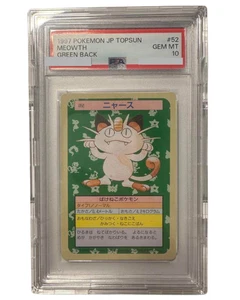 1997 Pokemon Topsun Japanese Green Back #52 MEOWTH PSA 10 GEM Mint - Picture 1 of 2
