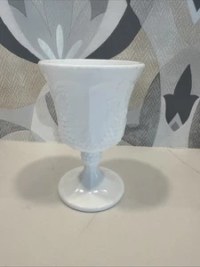 Vintage Mid-Century Indiana Milk Glass Goblet - Harvest Grape Design - Picture 1 of 5