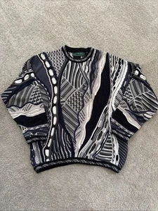 Vintage Tundra Canada Sweater Bachrach 3D Knit Coogi Style Mens Size Large - Picture 1 of 16
