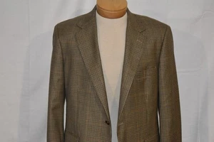 BROOKS BROTHERS Size 41R Men's Lined Wool Sport Coat Brown Houndstooth - Picture 1 of 8