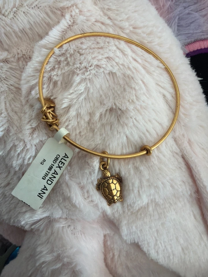 Расширяемый браслет Alex and Ani SEA TURTLE Rafaelian Gold новый с ценниками BC - Изображение 1 из 1
