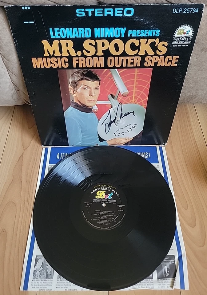 SIGNED Leonard Nimoy Presents Mr. SPOCK Music from Outlet Space LP Vinyl - READ - Image 1 of 4