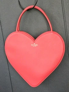 Kate Spade Doily Heart Tote Bag leather red love heart preloved - Picture 1 of 24