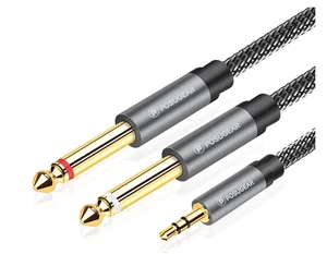 POSUGEAR 3.5mm to 6.35mm Audio Cable, Gold-Plated TRS to TS, Nylon Braided 5M - Picture 1 of 7