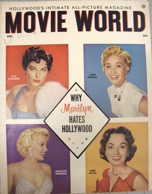 De colección Marilyn Monroe revista de películas Movie World febrero 1956 Foto 1 de 4