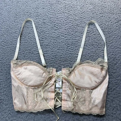 VTG Fredericks Of Hollywood Bra Corset Bra 32A Lingerie Delicate Padded Satin - Image 1 of 4