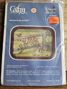 Cathy Needlecraft Watercolor Accents Needlepoint Embroidery Kit 5x7 Country 4036 - Picture 1 of 2