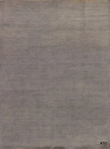 Handmade Gabbeh Solid Design Wool Modern Rug - Gray" 5x7 ft - Picture 1 of 18