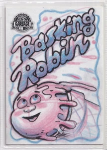 Garbage Pail Kinder Krashers Serie 4 Basking Robin Skizzenkarte von Gavin Williams - Bild 1 von 2