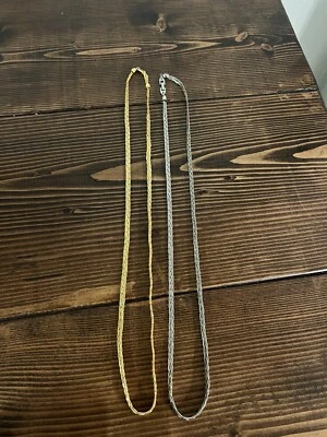 Lote De Dos Collar Trenzado Torcido Tono Plata Y Oro Napier Firmado De Colección Foto 1 de 4