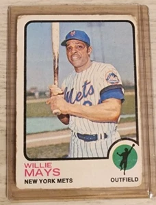 !RARE! ERROR 1973 TOPPS #305 WILLIE MAYS NEW YORK METS - 2 PLAYERS STATS ON BACK - Picture 1 of 8