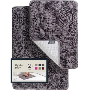 BELADOR Bathroom Rugs Sets 2 Piece- Plush Bath Mat Set Quick-Dry Soft Chenille - Picture 1 of 8