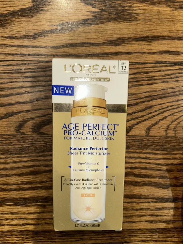 Loreal Age Pro-calcium Radiance Perfector Sheer Tint Moisturizer SPF 12 1.7 Oz Light Skin Tones