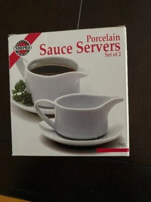NORPRO Porcelain Sauce Servers -Set Of 2- Classic Styling - NEW IN BOX - Image 1 of 4