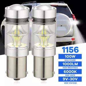 2x 100W 1156 BA15S 382 P21W BRIGHT LED STOP REVERSE LIGHT BULB UK - Picture 1 of 12