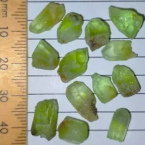 Peridot crystals natural rough gemstones loose parcel lot Forsterite 51.7ct - Picture 1 of 6