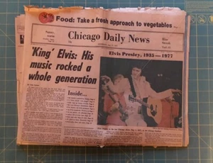 1977 VIC COLONNA RECORD SALES BOOKLET & CHICAGO DAILY NEWS ELVIS PRESLEY IS DEAD - Picture 1 of 8