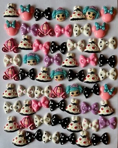 60 Resin Flatback Cabs Cabochons Princess Bows Carriage + More - Picture 1 of 2