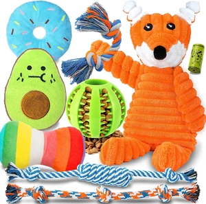 9 Pack Luxury Puppy Toys for Teething Small Dogs, Puppy Chew Toys with Cute Sque - Picture 1 of 12