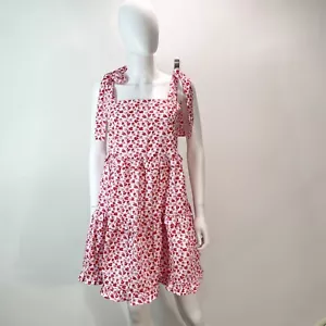 Entro Flower Print Pink Summer Dress Women’s Size Medium NWT 100% Cotton - Picture 1 of 8