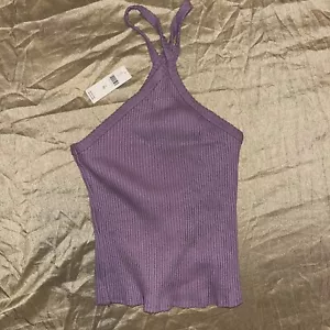 Anthropologie T.La Lavande Sleeveless Ribbed Halter Tank Top XSmall NWOT - Bild 1 von 2