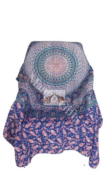 Sofá hecho a mano 100 % algodón sofá mandala multicolor decoración tradicional 50*66" Foto 1 de 4