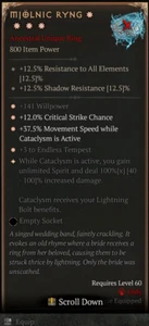 Diablo 4 S9 Season 9 mjolnic Ryng special affix max roll 100% - Picture 1 of 1