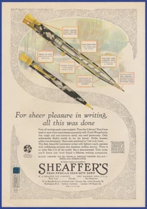 Vintage 1929 SHEAFFER'S Ink Pen Pencil Skrip Fort Madison IA 1920's Print Ad - Picture 1 of 1