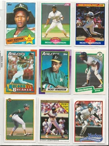 RICKEY HENDERSON 18 Karten Lot keine doppelten 1985-1992 EX+ - Bild 1 von 2