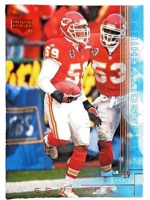 Donnie Edwards #108 Upper Deck 2000 Football Card (Kansas City Chiefs) LN - Image 1 of 2
