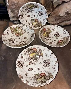 Vintage Johnson Bros Autumn’s Delight Set of 4 Berry Bowls Pudding READ ALL - Picture 1 of 11