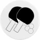 'Ping Pong Paddles and Balls' Button Pin Badges (BB039522)
