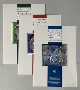 United Nations - 1993 Annual Collections Sealed Stamps & Mounts MNH All 3 - Picture 1 of 7