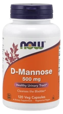 NOW FOODS D-Mannose 500 mg,120 Veg Capsules Cleanses the Bladder 02/2024EXP
