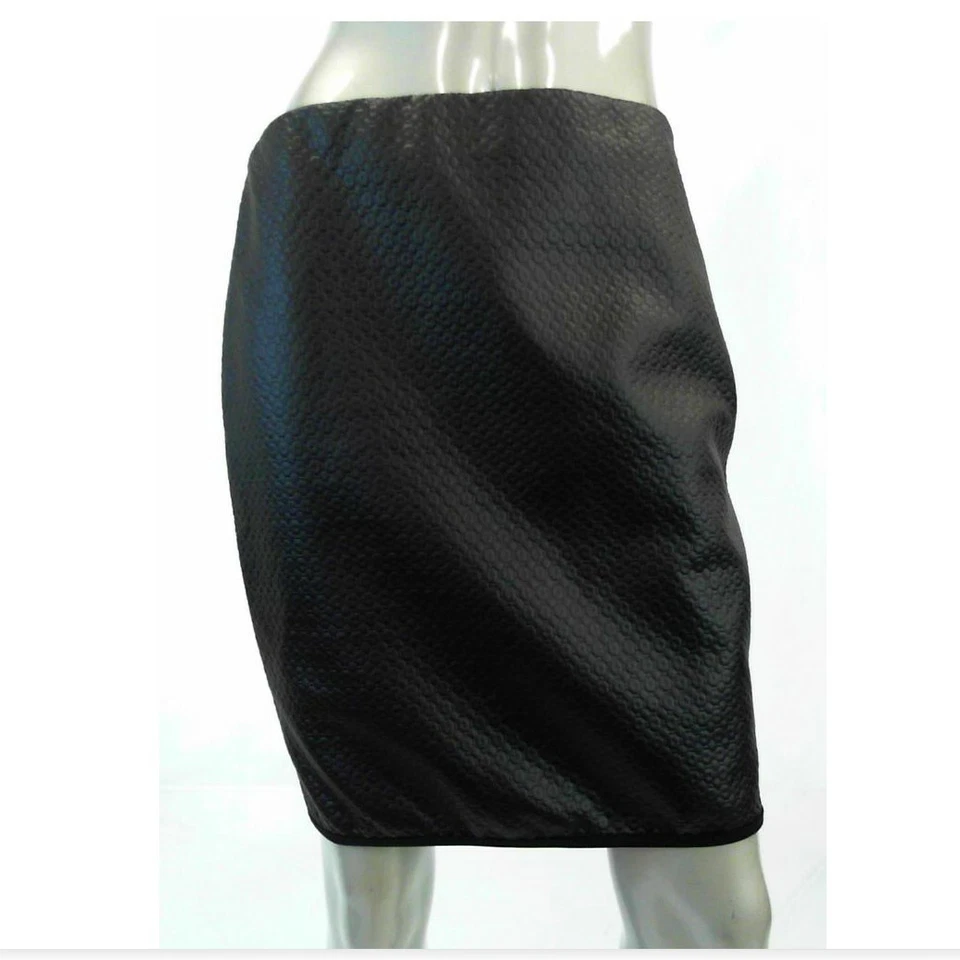 Falda Studio M Mujer M Negra Lápiz Sobre la Rodilla Sin Cordones Repujado Foto 1 de 2