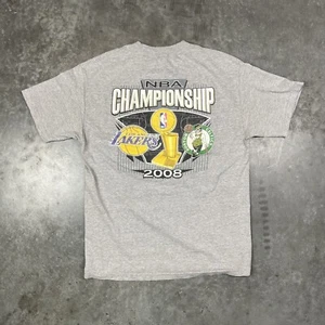 2008 NBA Championship T Shirt Mens L Gray Lakers Celtics Minor Flaws Crewneck - Picture 1 of 10