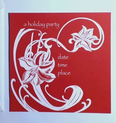10 cartões-convite preenchidos e envelopes forrados Crane and Company Poinsétia - NOS - Imagem 1 de 4