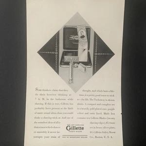 Vintage 1928 Gillette Some Thinkers Claim Ad Advertisment  - Picture 1 of 2
