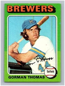 1975 Topps Gorman Thomas #532 Milwaukee Brewers MLB béisbol de colección Wisconsin - Imagen 1 de 3