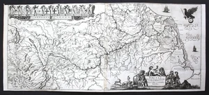 Mapa del Rin Rin Alemania Alemania grabado en cobre aprox. 1670 - Imagen 1 de 1
